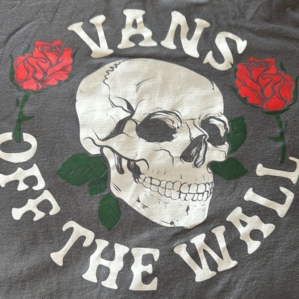 Vans Gray Skull and rose Men's Shirt - Picture 5 of 9